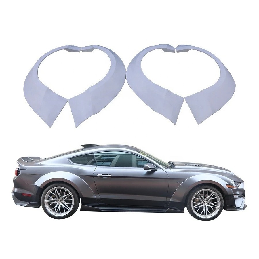 2018-2023 for Mustang Wide Body Kit New Bumper Front/Rear Flares Eyebrow Side Wheel Side Fenders Black Priming 100% Fit